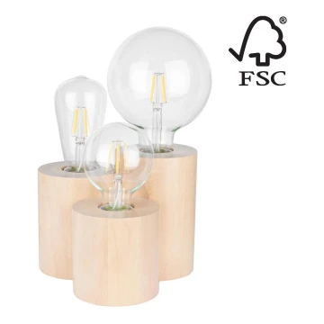 Stolná lampa VINCENT 3xE27/15W/230V breza – FSC certifikované