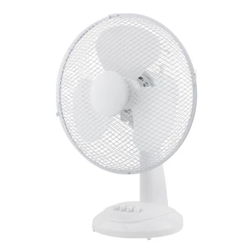 Stolný ventilátor 30cm, biely, 3 rýchlosti, 40W