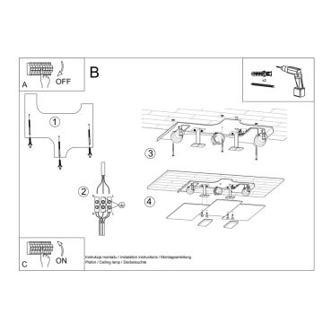 Stropné svietidlo FABIANO 3xE27/60W/230V biela/chróm