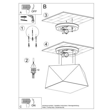 Stropné svietidlo HEXA 1xE27/60W/230V strieborná