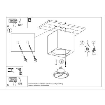 Stropné svietidlo SEIDA 1xGU10/40W/230V