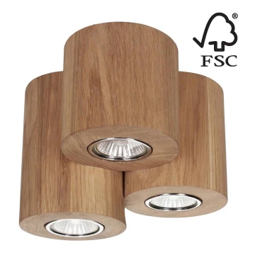 Stropné svietidlo WOODDREAM 3xGU10/6W/230V dub – FSC certifikované