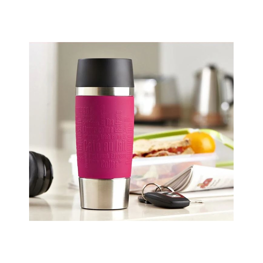 Tefal - Cestovný hrnček 360 ml TRAVEL MUG nerez/ružová