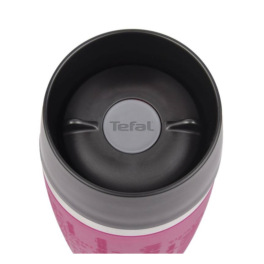 Tefal - Cestovný hrnček 360 ml TRAVEL MUG nerez/ružová