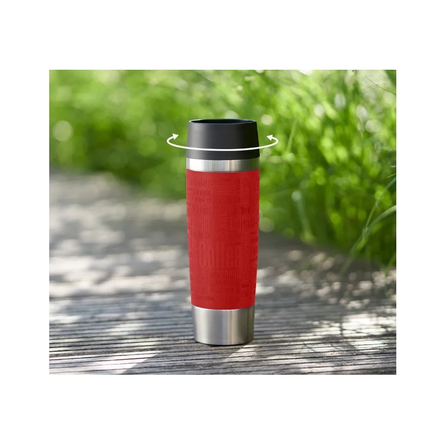 Tefal - Cestovný hrnček 500 ml TRAVEL MUG nerez/červená