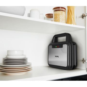 Tefal - Hriankovač ULTRA COMPACT 3v1 700W/230V čierna/chróm