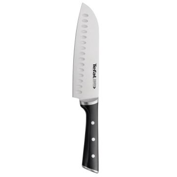 Tefal - Nerezový nôž santoku ICE FORCE 18 cm chróm/čierna