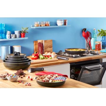 Tefal - Sada riadu 10 ks INGENIO EASY COOK & CLEAN BLACK