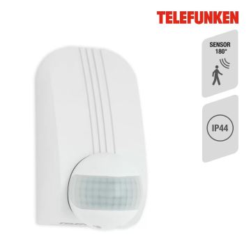 Telefunken 306506TF - Vonkajší senzor pohybu 180° IP44 biela