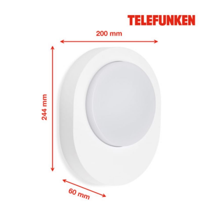 Telefunken 312006TF - LED Vonkajšie nástenné svietidlo LED/8W/230V IP44 biela