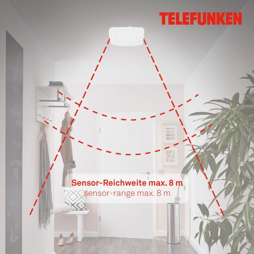 Telefunken 601906TF - LED Stropné svietidlo so senzorom LED/12W/230V 4000K