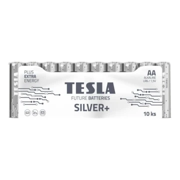 Tesla Batteries - 10 ks Alkalická batéria AA SILVER+ 1,5V 2900 mAh