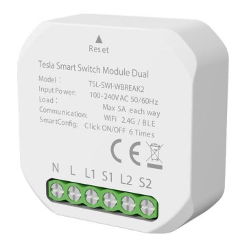 TESLA Smart - Inteligentné relé 1200W/230V Wi-Fi