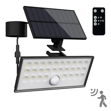 Top Light - LED Solárny nástenný reflektor so senzorom HELEON VARIO LED/8W/3,7V IP65 4000K + diaľkové ovládanie