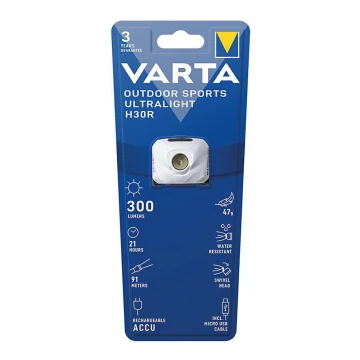 Varta 18631101401 - LED Stmievateľná nabíjacia čelovka OUTDOOR SPORTS LED/5V IPX4 biela