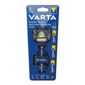 Varta 18648101421 - LED Stmievateľná čelovka so senzorom WORK FLEX LED/3xAAA IP54