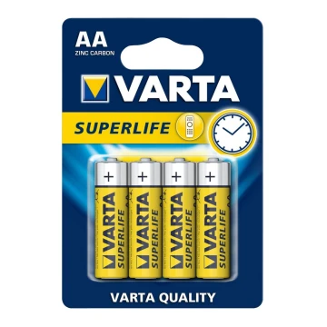 Varta 2006 - 4 ks Zinkouhlíková batéria SUPERLIFE AA 1,5V