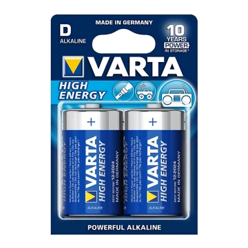 Varta 4920 - 2 ks Alkalická batéria HIGH ENERGY D 1,5V