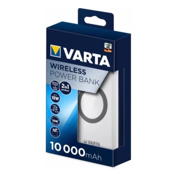 Varta 57913101111 - Power Bank s bezdrôtovým nabíjaním ENERGY 10000mAh/3x2,4V