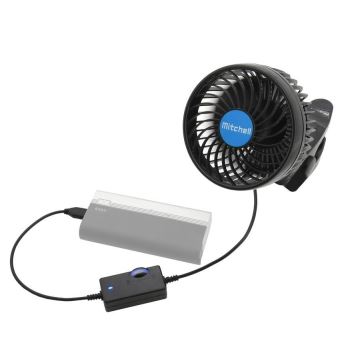 Ventilátor s klipom USB 4W/5V čierna