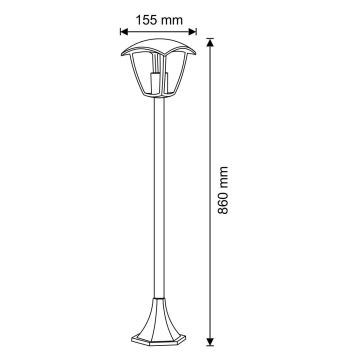 Vonkajšia lampa IGMA 1xE27/12W/230V IP44 88 cm