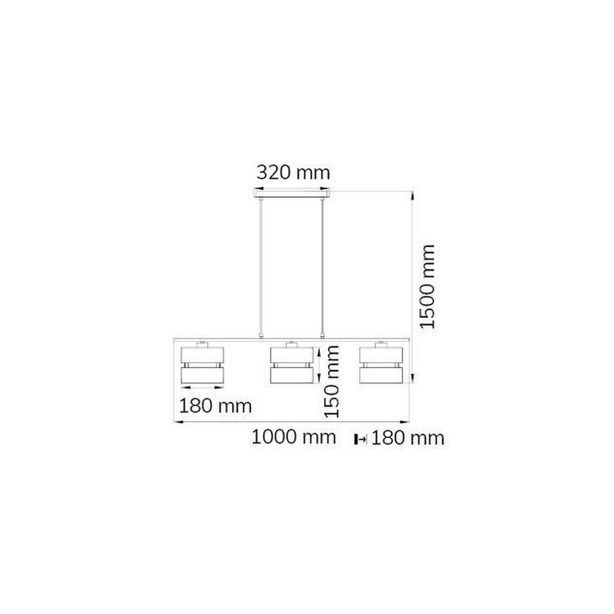 Wofi 11254 - Luster na lanku BELLE 3xE27/42W/230V