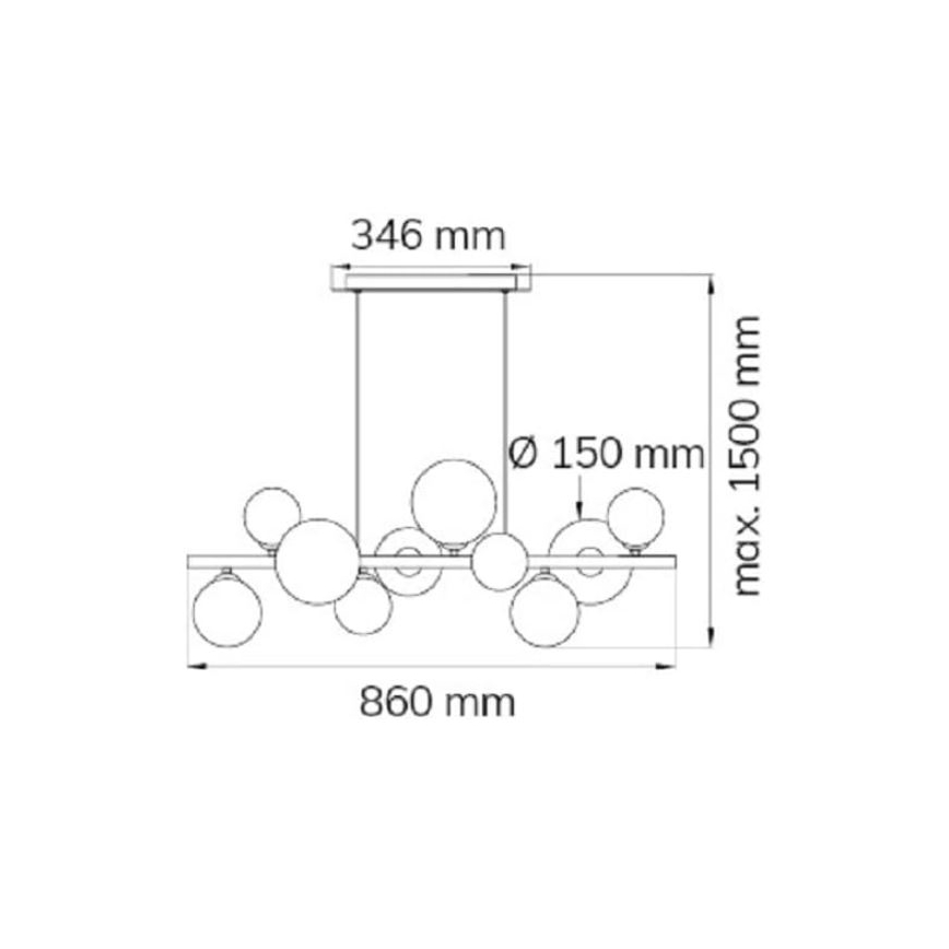 Wofi 6014.10.14.9000 - LED Luster na lanku VILLA 10xG9/3W/230V zlatá