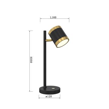 Wofi 8003-104S - LED Stmievateľná stolná lampa TOULOUSE LED/10W/230V čierna/zlatá