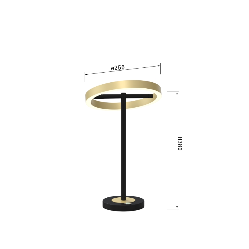 Wofi 8016-104 - LED Dotyková stmievateľná stolná lampa BREST LED/10,5W/230V čierna/zlatá