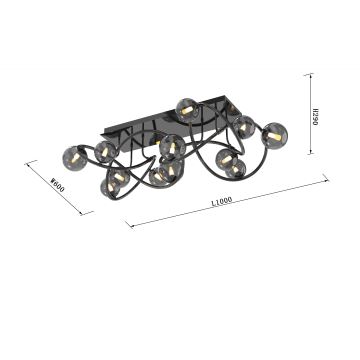 Wofi 9014-1205 - LED Prisadený luster NANCY 12xG9/3,5W/230V čierny chróm