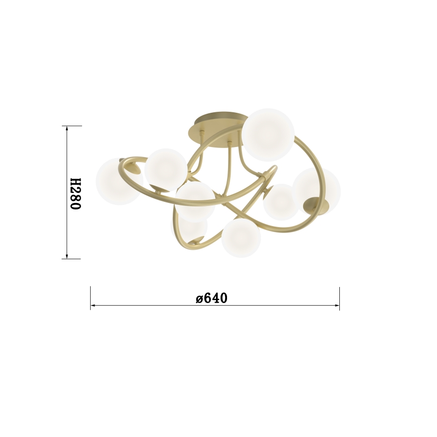 Wofi 9014-801 - LED Prisadený luster NANCY 8xG9/3,5W/230V zlatá/biela