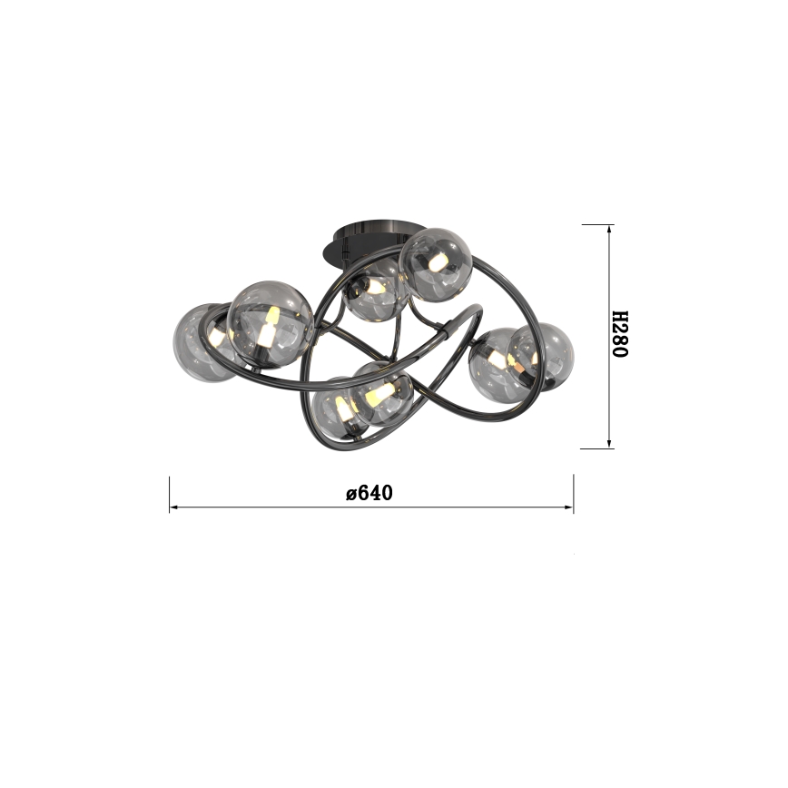 Wofi 9014-805 - LED Prisadený luster NANCY 8xG9/3,5W/230V čierny chróm