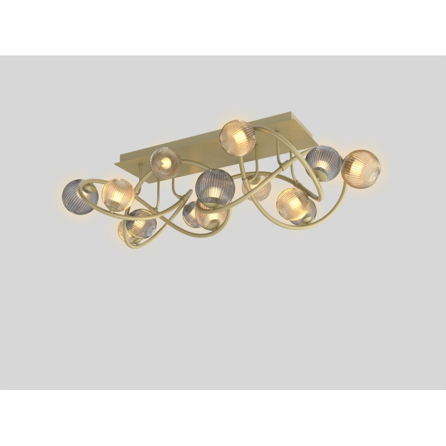 Wofi 9015-1204 - LED Prisadený luster METZ 12xG9/3,5W/230V zlatá/šedá
