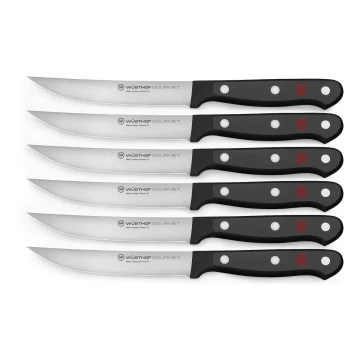 Wüsthof - Sada kuchynských nožov na steak GOURMET 6 ks čierna