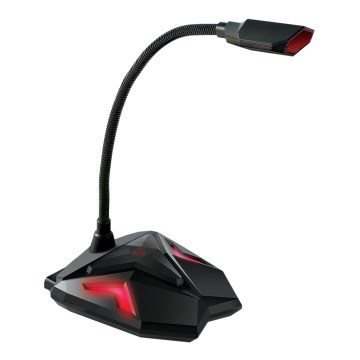 Yenkee - LED Herný USB mikrofón 5V čierna/červená