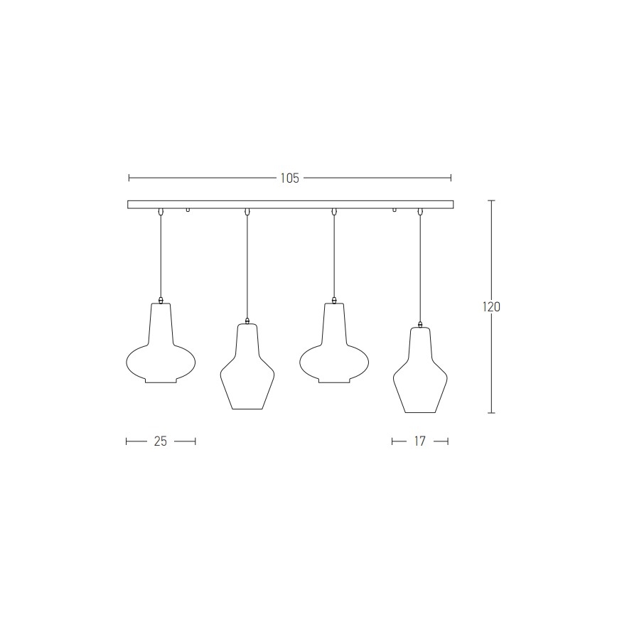 Zambelis 17151 - Luster na lanku 4xE27/40W/230V