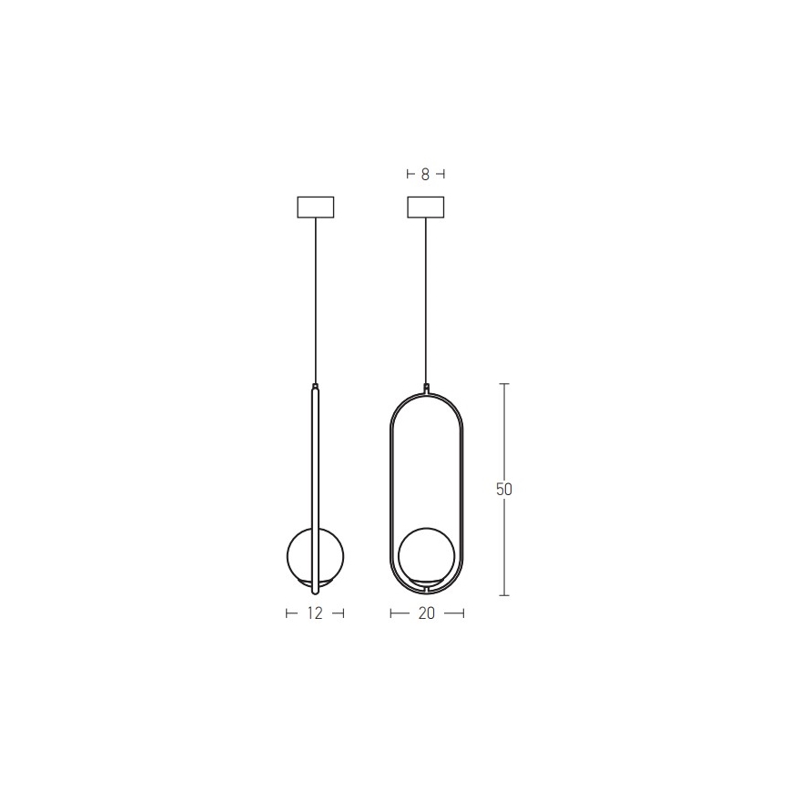 Zambelis 18142-BR - Luster na lanku 1xG9/9W/230V