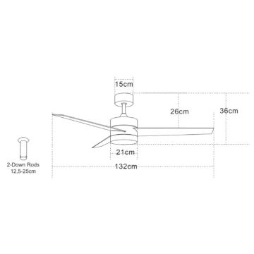 Zambelis 19134 - LED Stropný ventilátor LED/15W/230V 3000/4000/6000K chróm + diaľkové ovládanie