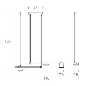 Zambelis 2035 - LED Luster na tyči LED/28W/230V