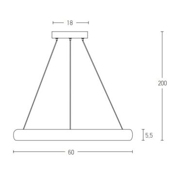 Zambelis 2054 - LED Stmievateľný luster na lanku LED/50W/230V pr. 60 cm zlatá