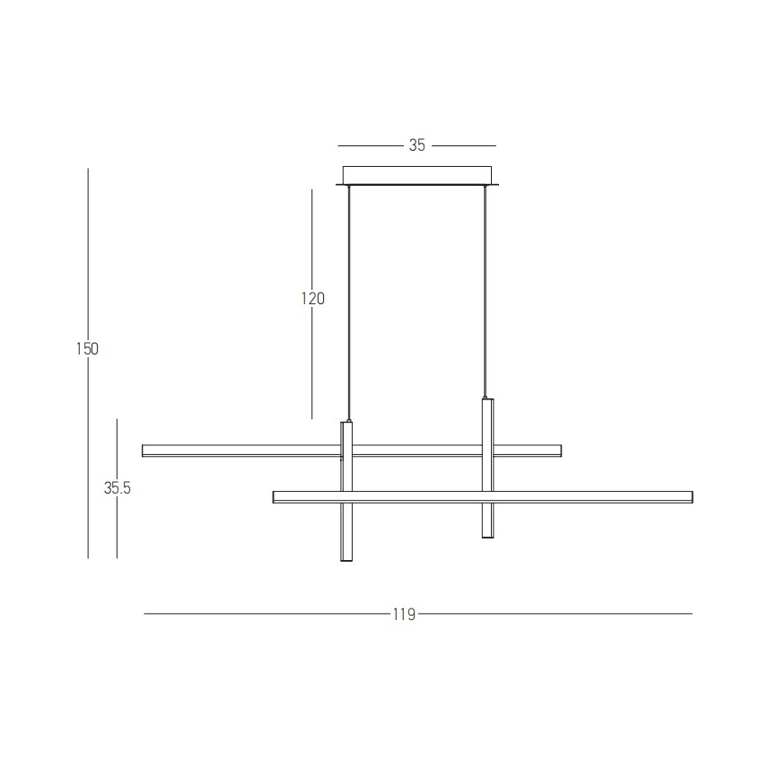 Zambelis 22022 - LED Stmievateľný luster na lanku LED/41W/230V zlatá