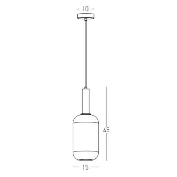 Zambelis 22070 - Luster na lanku 1xE27/40W/230V pr. 15 cm zlatá