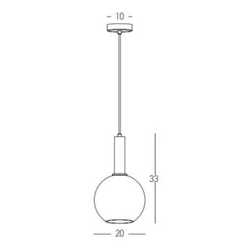 Zambelis 22071 - Luster na lanku 1xE27/40W/230V pr. 20 cm zlatá