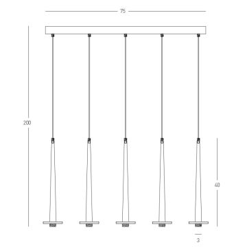 Zambelis 22112 - LED Stmievateľný luster na lanku 5xLED/3W/230V CRI90 čierna