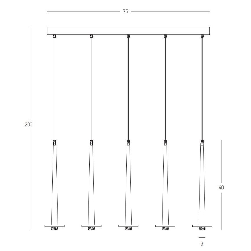 Zambelis 22112 - LED Stmievateľný luster na lanku 5xLED/3W/230V CRI90 čierna