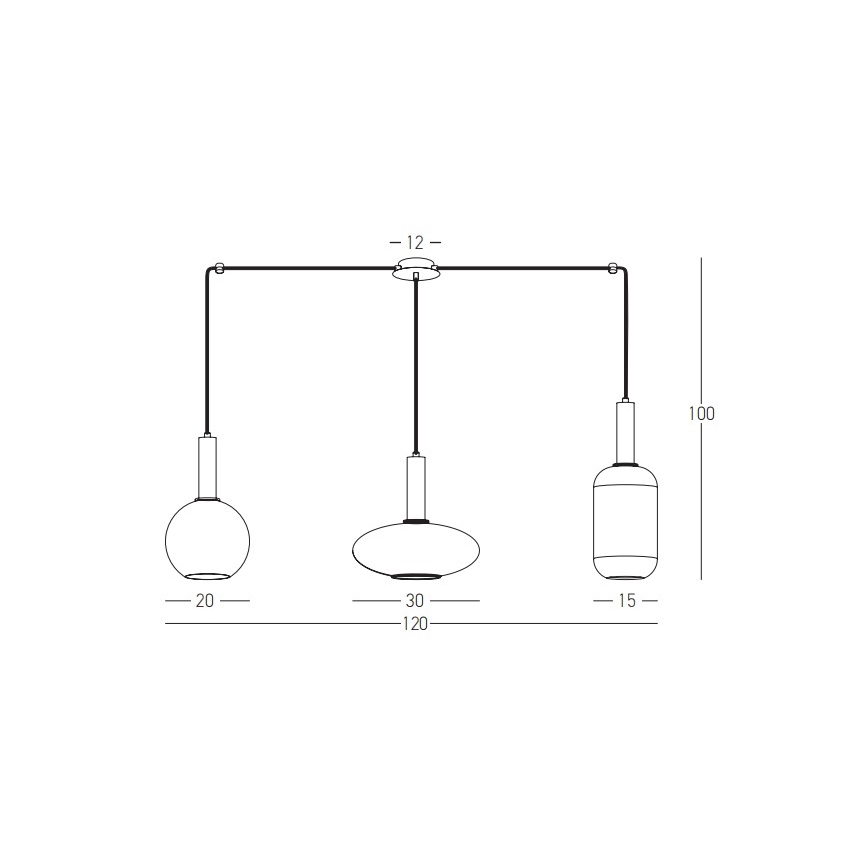 Zambelis 22151 - Luster na lanku 3xE27/40W/230V zlatá