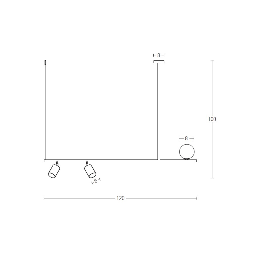 Zambelis 22227 - Luster na lanku 2xGU10/25W+G9/9W/230V