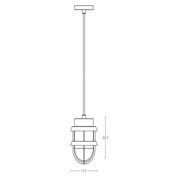 Zambelis E172 - Vonkajší luster 1xE27/40W/230V IP54 hnedá