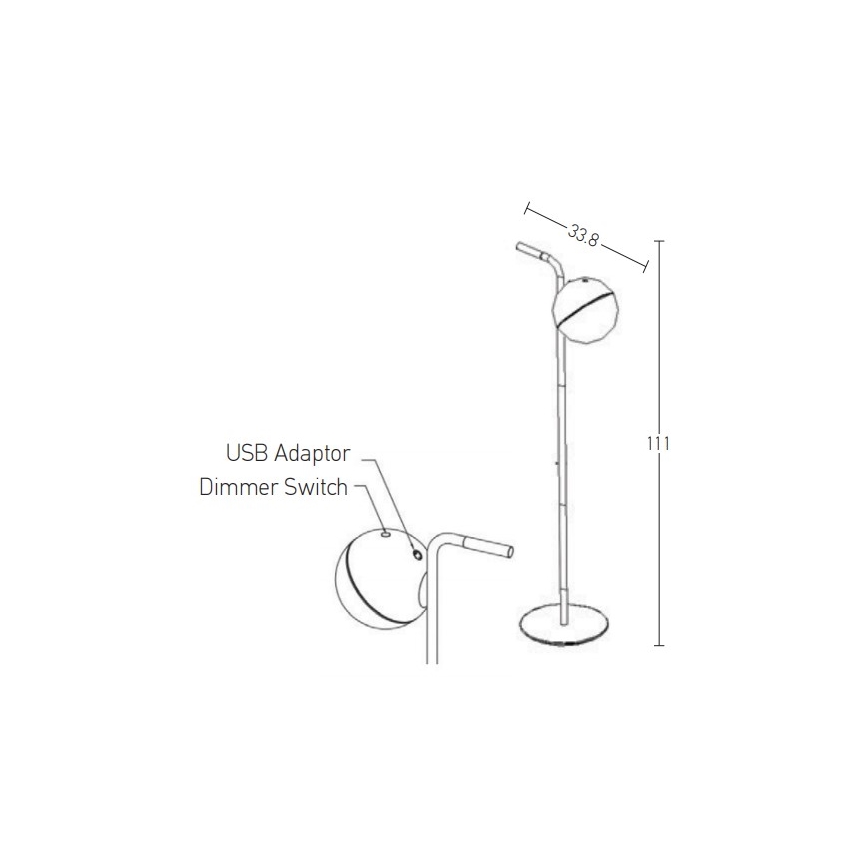 Zambelis E232 - LED Stmievateľná vonkajšia lampa LED/1,5W/5V IP54 čierna