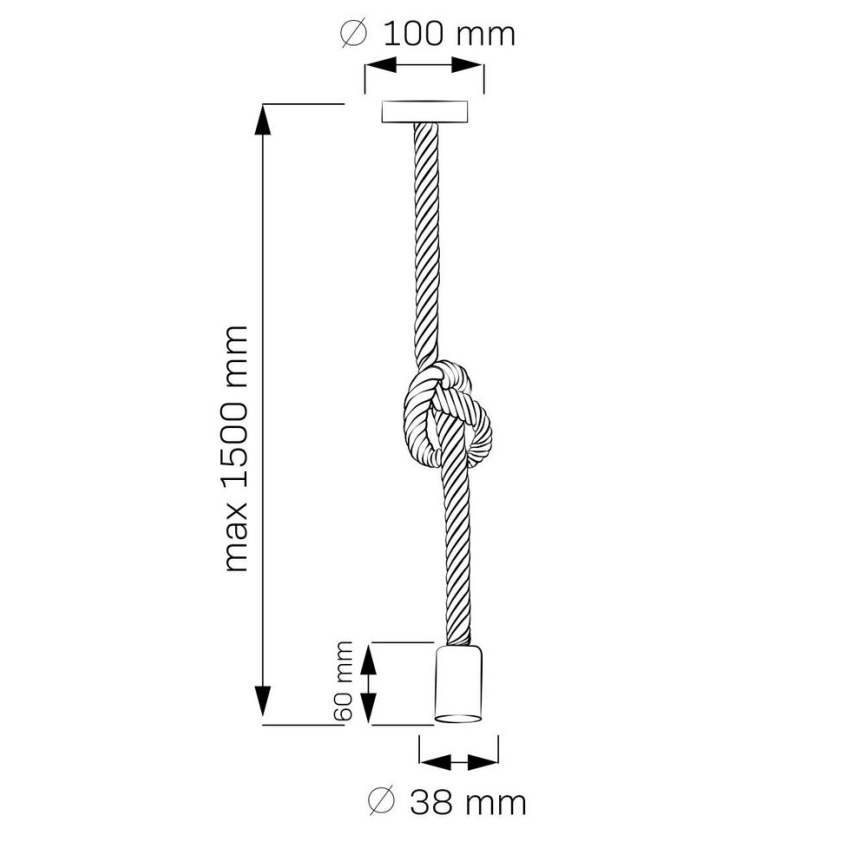 Závesné svietidlo ROPE 1xE27/12W/230V